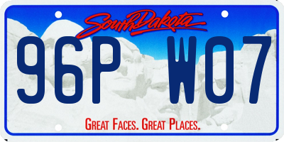 SD license plate 96PW07