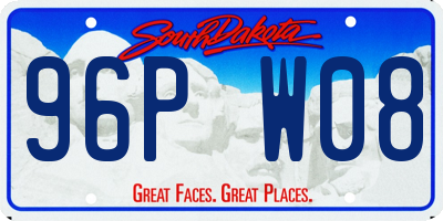 SD license plate 96PW08