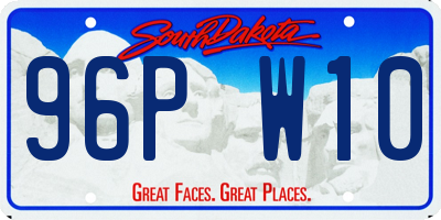 SD license plate 96PW10
