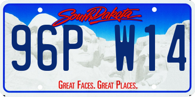 SD license plate 96PW14