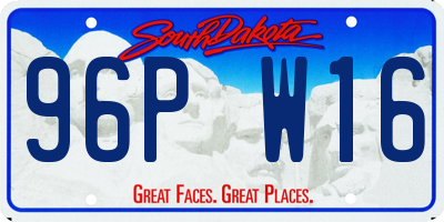 SD license plate 96PW16
