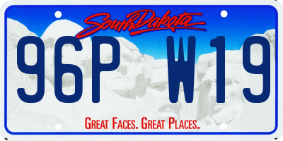 SD license plate 96PW19