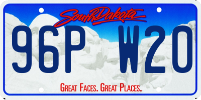 SD license plate 96PW20