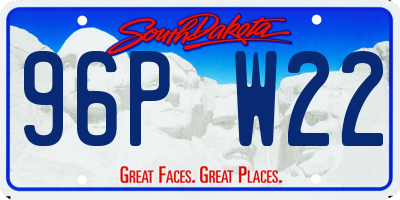 SD license plate 96PW22