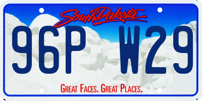 SD license plate 96PW29