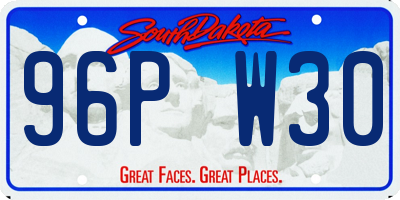 SD license plate 96PW30