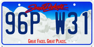 SD license plate 96PW31