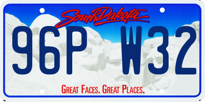 SD license plate 96PW32