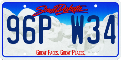 SD license plate 96PW34