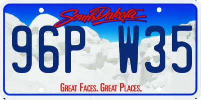 SD license plate 96PW35