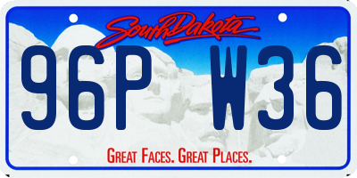 SD license plate 96PW36