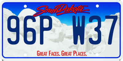 SD license plate 96PW37