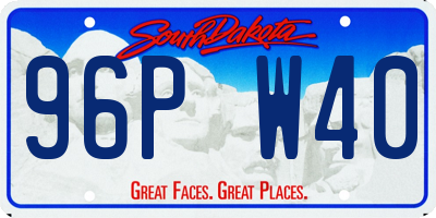 SD license plate 96PW40