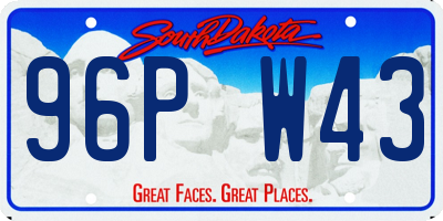 SD license plate 96PW43