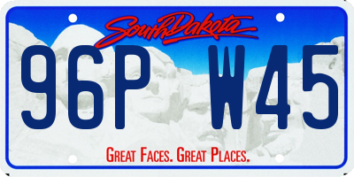 SD license plate 96PW45