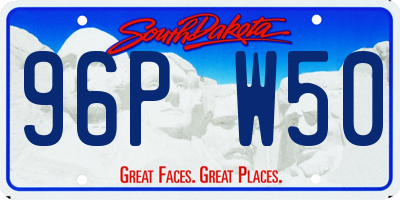 SD license plate 96PW50