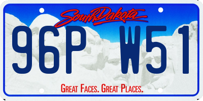 SD license plate 96PW51