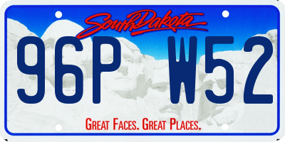 SD license plate 96PW52