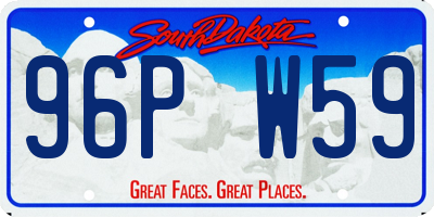 SD license plate 96PW59