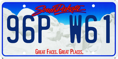 SD license plate 96PW61