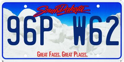 SD license plate 96PW62