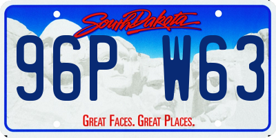 SD license plate 96PW63