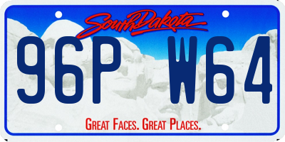SD license plate 96PW64
