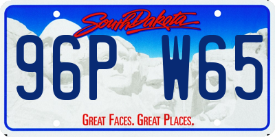 SD license plate 96PW65