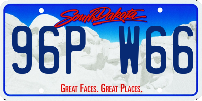 SD license plate 96PW66