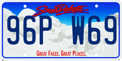 SD license plate 96PW69