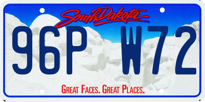 SD license plate 96PW72
