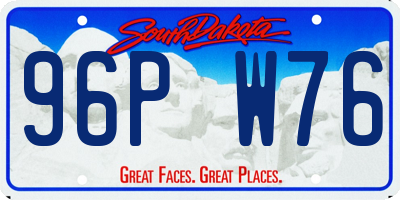 SD license plate 96PW76