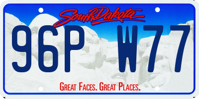 SD license plate 96PW77