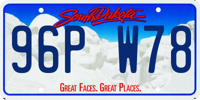 SD license plate 96PW78