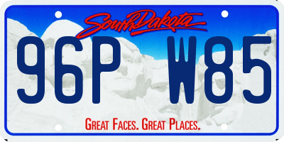 SD license plate 96PW85