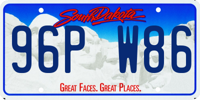 SD license plate 96PW86