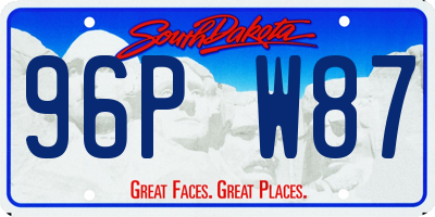 SD license plate 96PW87