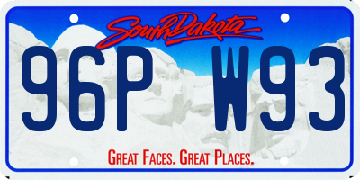 SD license plate 96PW93