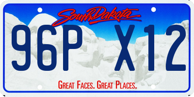 SD license plate 96PX12