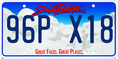SD license plate 96PX18