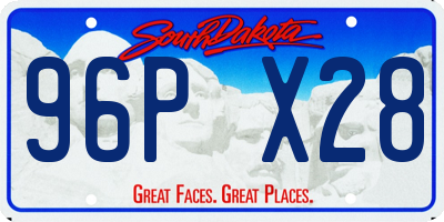 SD license plate 96PX28