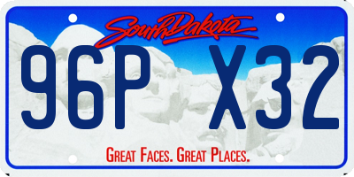 SD license plate 96PX32