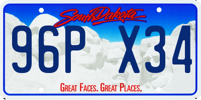 SD license plate 96PX34