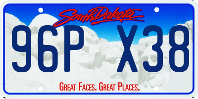SD license plate 96PX38