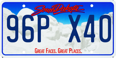 SD license plate 96PX40