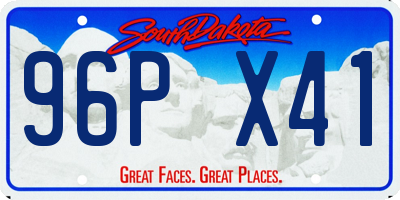 SD license plate 96PX41