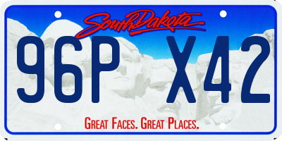 SD license plate 96PX42