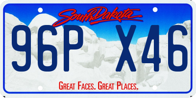 SD license plate 96PX46