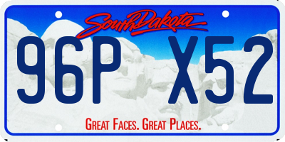 SD license plate 96PX52