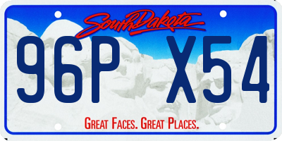SD license plate 96PX54